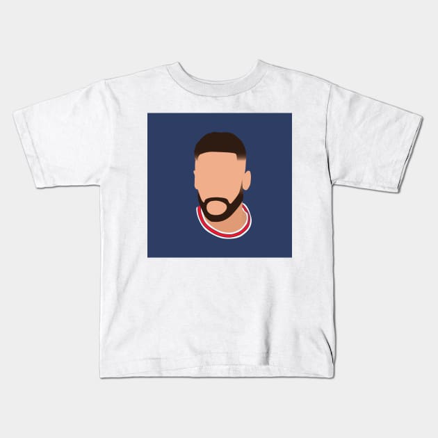 Neymar Jr Minimalistic Face Art Kids T-Shirt by GotchaFace